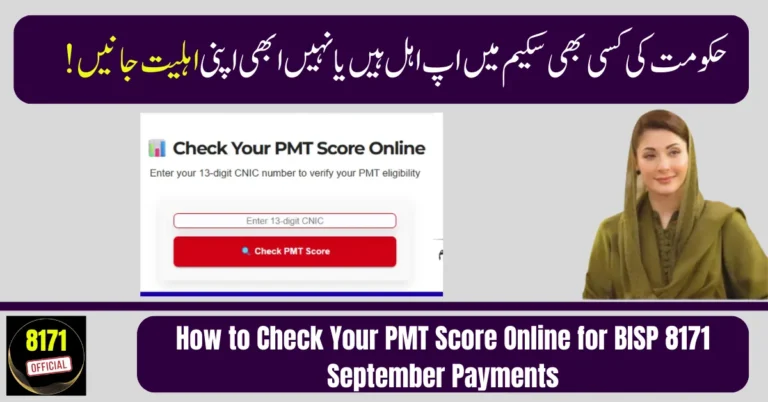 How to Check Your PMT Score Online for BISP 8171 September Payments