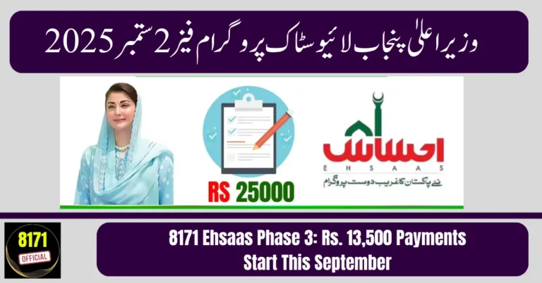 8171 Ehsaas Phase 3 Rs. 13,500 Payments Start This September